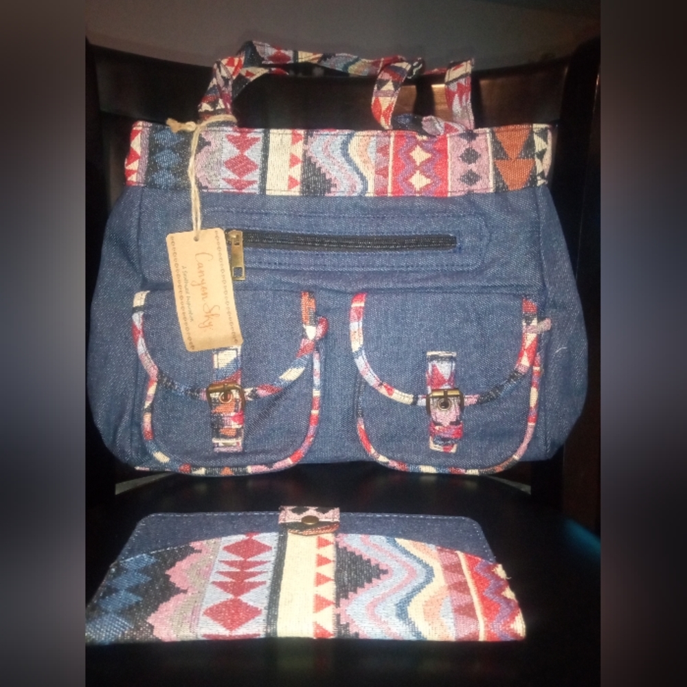 Denim shoulder bag